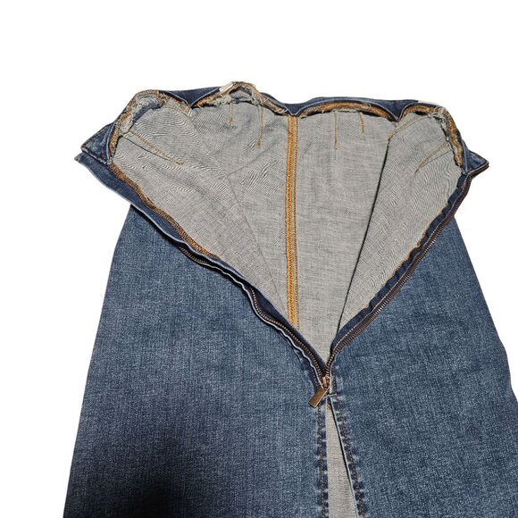 Vintage Stradivarius Maxi Jean Skirt Womens Size 4 Modest Medium Wash Denim - Picture 3 of 5